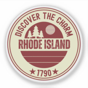 Pegatina Recuerdo de Rhode Island - Regalo del Estado de RI