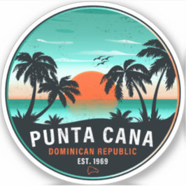 Pegatina Recuerdos de los 80 del Punta Cana Dominican Retro