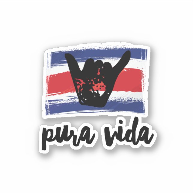 Pegatina Recuerdos del mapa de Shaka en Costa Rica (Anverso)