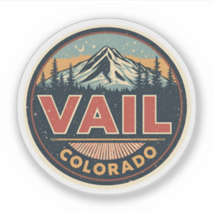 Pegatina recuerdos del teleférico al aire libre de Vail Col
