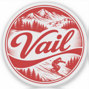 Pegatina recuerdos del teleférico al aire libre de Vail Col