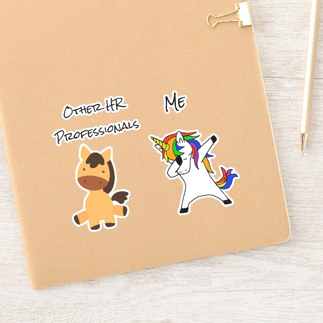 Pegatina Recursos humanos divertidos HR Unicorn Caballo (Cuaderno)