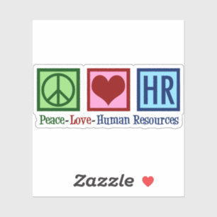 Pegatina Recursos Humanos Paz Amor HR