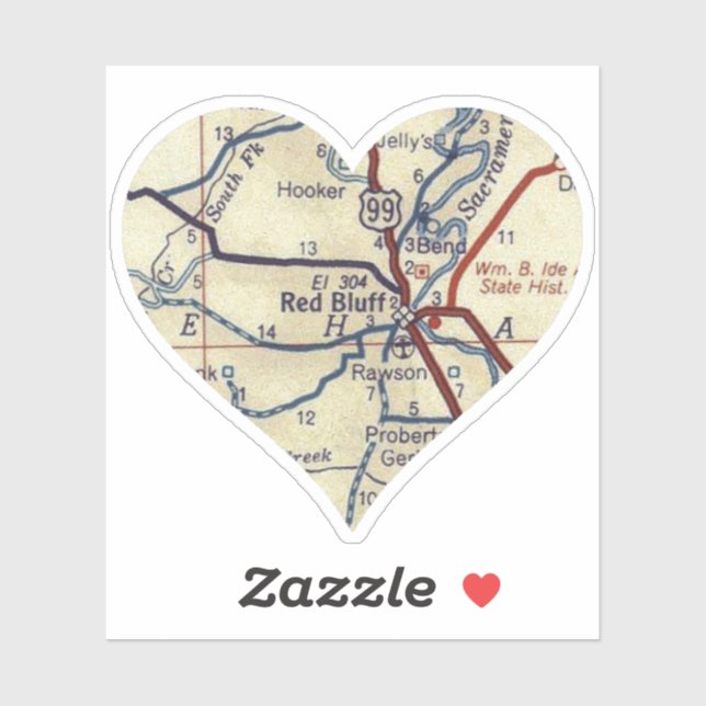 Pegatina Red Bluff California (Hoja)