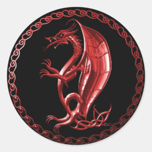 Pegatina Red Celtic Dragon