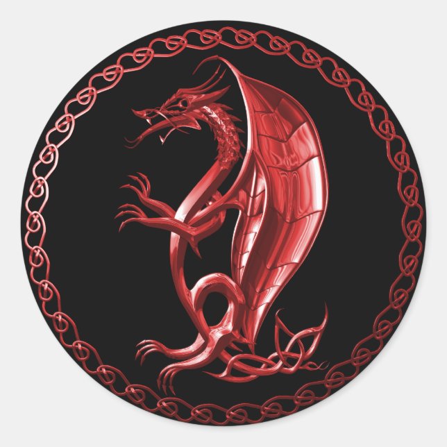 Pegatina Red Celtic Dragon (Anverso)