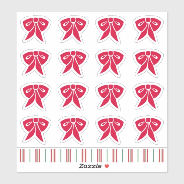 Pegatina Red Christmas Bow Stickers (Hoja)