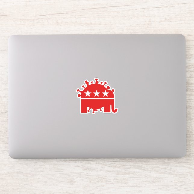 Pegatina Red Coronavirus Elephant 2020 (Ordenador)