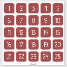 Pegatina Red Customizable Square Number Stickers 