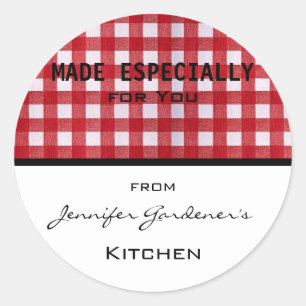 Pegatina Red Gingham Jar