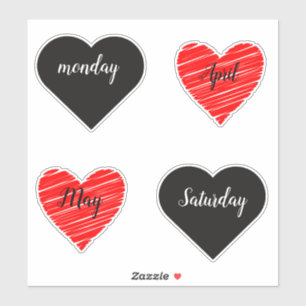 Pegatina Red Happy heart romance graphic