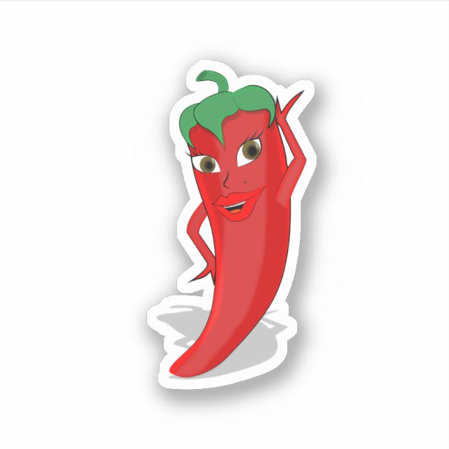 Pegatina Red Hot Pepper Diva (Anverso)