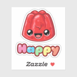 Pegatina Red Jelly Happy Text - Happy Jump