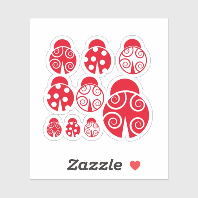 Pegatina Red lady bugCustom-Cut Vinyl Sticker (Hoja)