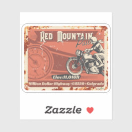 Pegatina Red Mountain Pass Colorado Motorcycle 01 Sticker