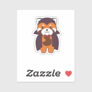 Pegatina Red Panda Halloween Cute Diablo Vampista disfraz