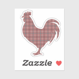 Pegatina  Red Plaid Rooster 