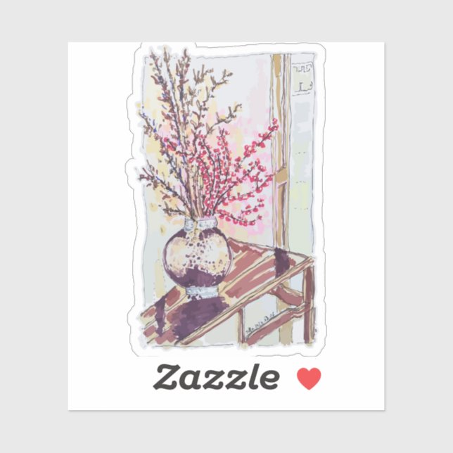 Pegatina Red Plum Blossoms (Hoja)