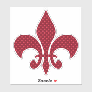 Pegatina Red Polka Dot Fleur De Lis