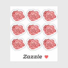 Pegatina Red Rose Elegant Floral Planner / Hoja Scrapbook