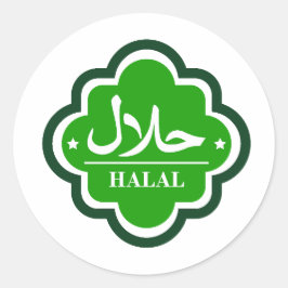 Pegatina Redonda ح・Green Halal