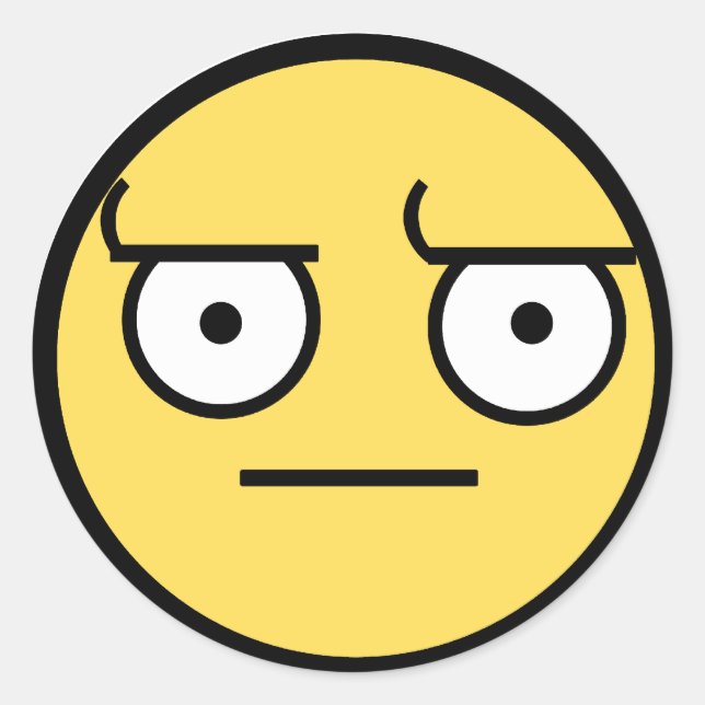 Pegatina Redonda ಠ_ಠ Aspecto de la desaprobación (Anverso)