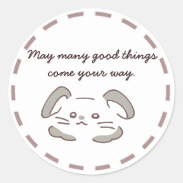 PEGATINA REDONDA かわいいウサギデザインのステッカーで贈り物に魅力をプラス