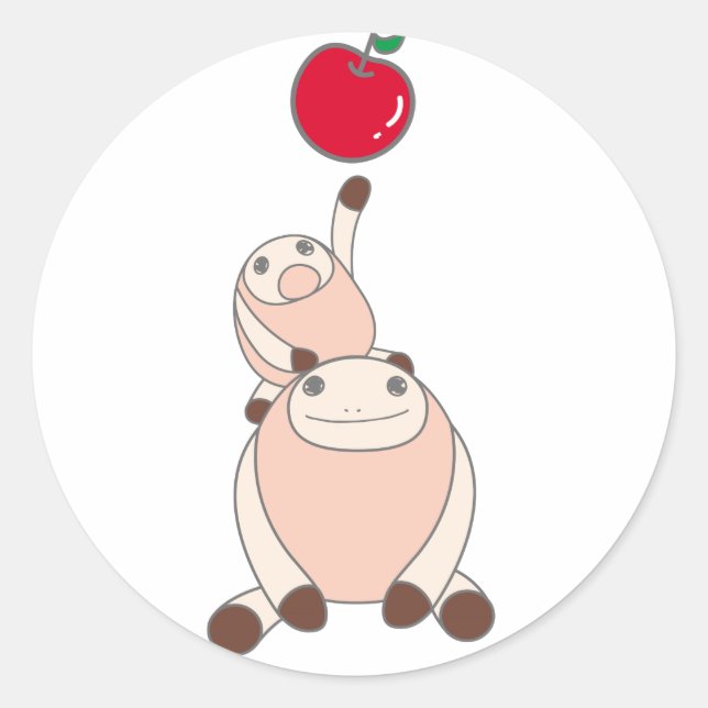 PEGATINA REDONDA なまけたろうステッカー　はな (Anverso)