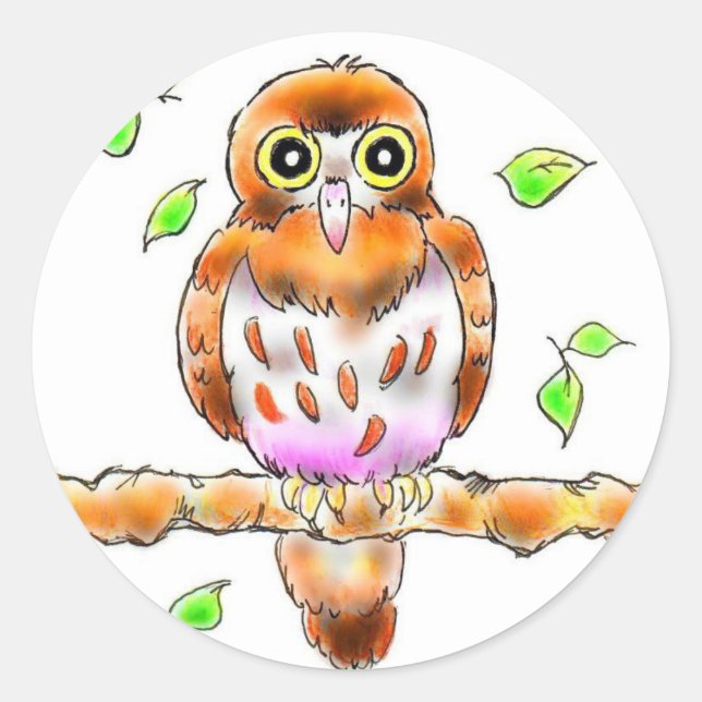 PEGATINA REDONDA アオバズクちゃん (Anverso)