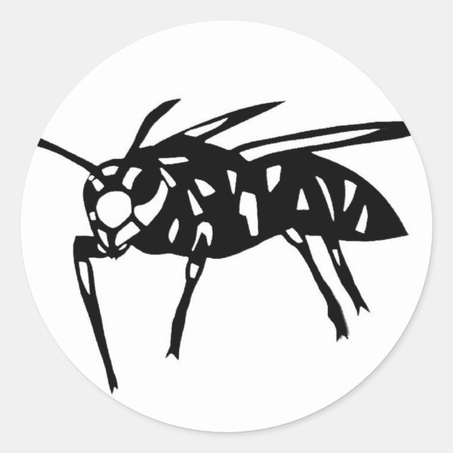 Pegatina Redonda スズメバチ　グッズ　蜂　hornet; yellow jacket; wasp　切り絵 (Anverso)