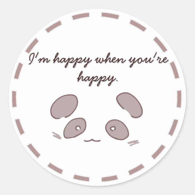 PEGATINA REDONDA パンダデザインの可愛いステッカーで贈り物に心温まるひとときを (Anverso)