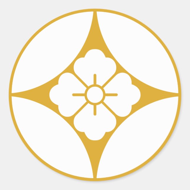 PEGATINA REDONDA 七宝に花角 (Anverso)