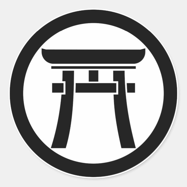 PEGATINA REDONDA 中輪に鳥居 (Anverso)