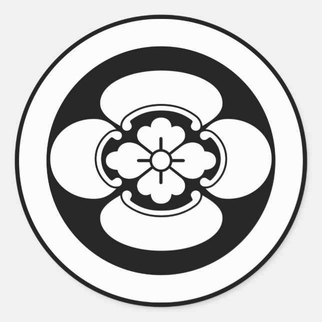 PEGATINA REDONDA 丸に木瓜 (Anverso)