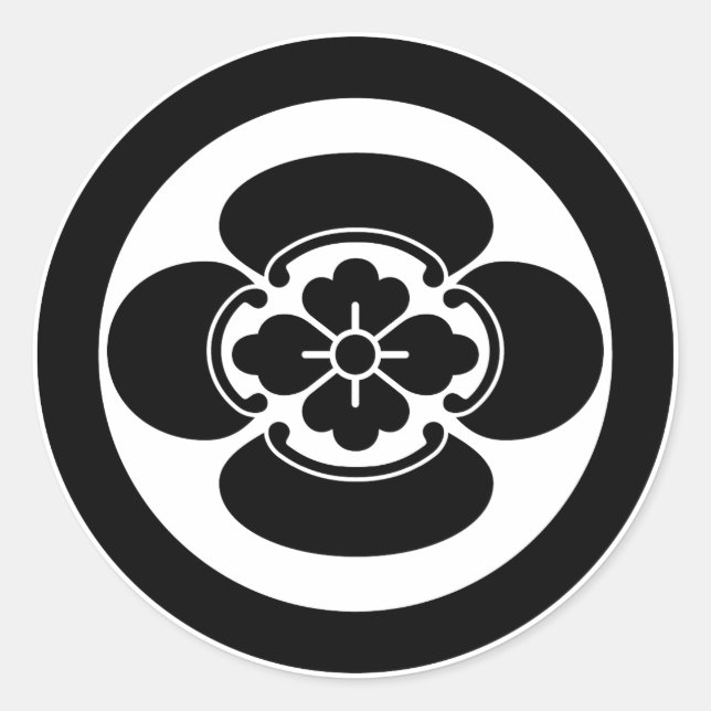 PEGATINA REDONDA 丸に木瓜 (Anverso)