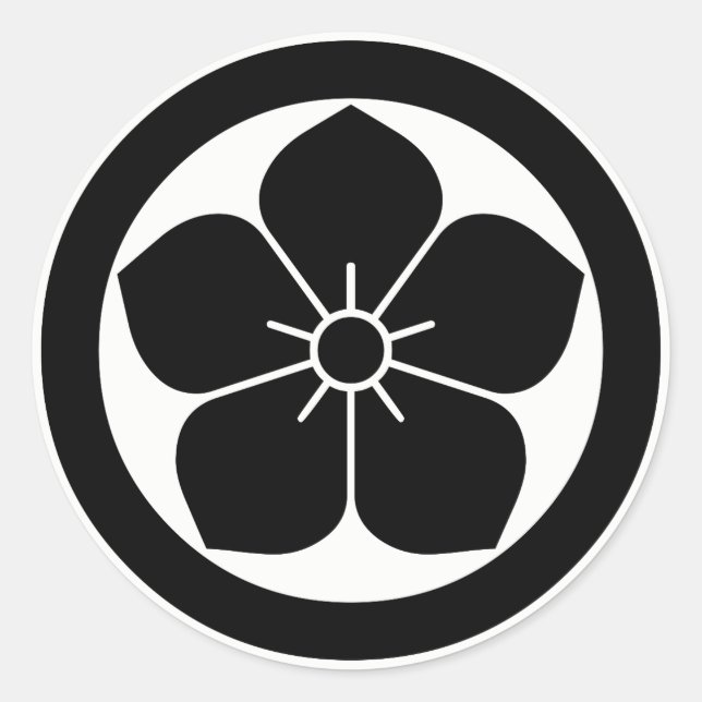 PEGATINA REDONDA 丸に桔梗 (Anverso)