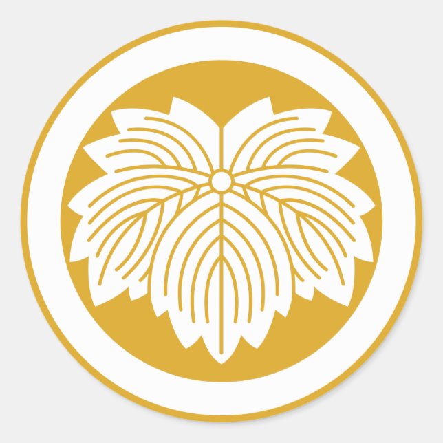 PEGATINA REDONDA 丸に鬼蔦 (Anverso)