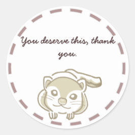 PEGATINA REDONDA  優しいムササビデザインのパステルカラー