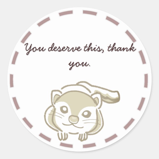 PEGATINA REDONDA  優しいムササビデザインのパステルカラー (Anverso)