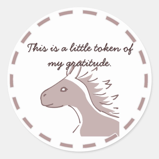 PEGATINA REDONDA 優雅な馬柄のカスタマイズ可能な (Anverso)