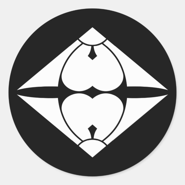 PEGATINA REDONDA 割り剣酢漿草菱 (Anverso)