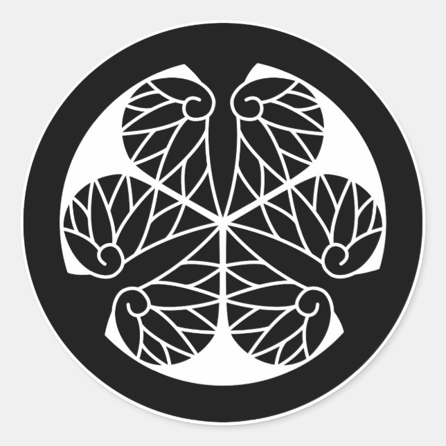 PEGATINA REDONDA 徳川葵（１３蕊） (Anverso)