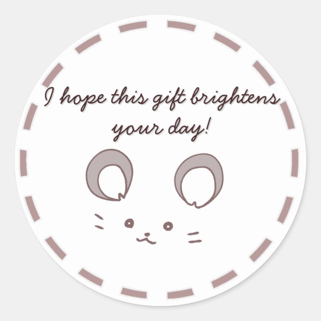 PEGATINA REDONDA 愛らしいネズミ柄のカスタマイズ可能な (Anverso)