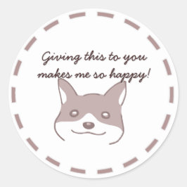 PEGATINA REDONDA 愛らしい犬柄のカスタマイズ可能な