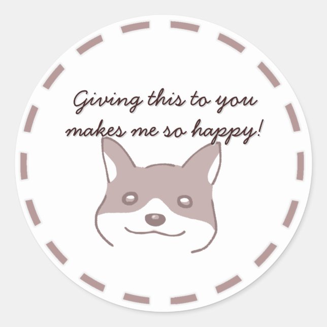 PEGATINA REDONDA 愛らしい犬柄のカスタマイズ可能な (Anverso)