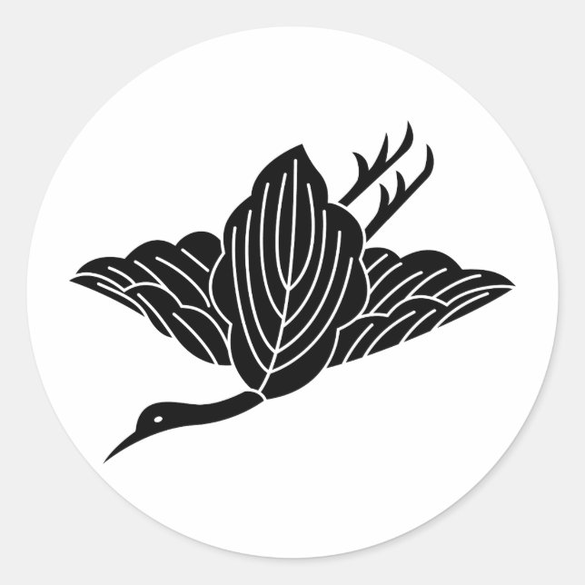 PEGATINA REDONDA 柏鶴 (Anverso)