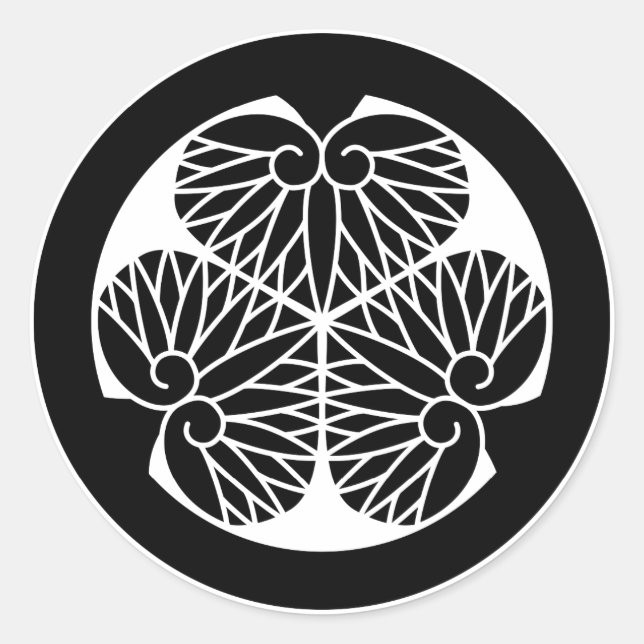 PEGATINA REDONDA 水戸葵（１７蕊） (Anverso)