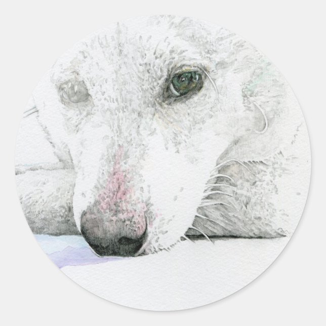 PEGATINA REDONDA 白柴犬シール (Anverso)