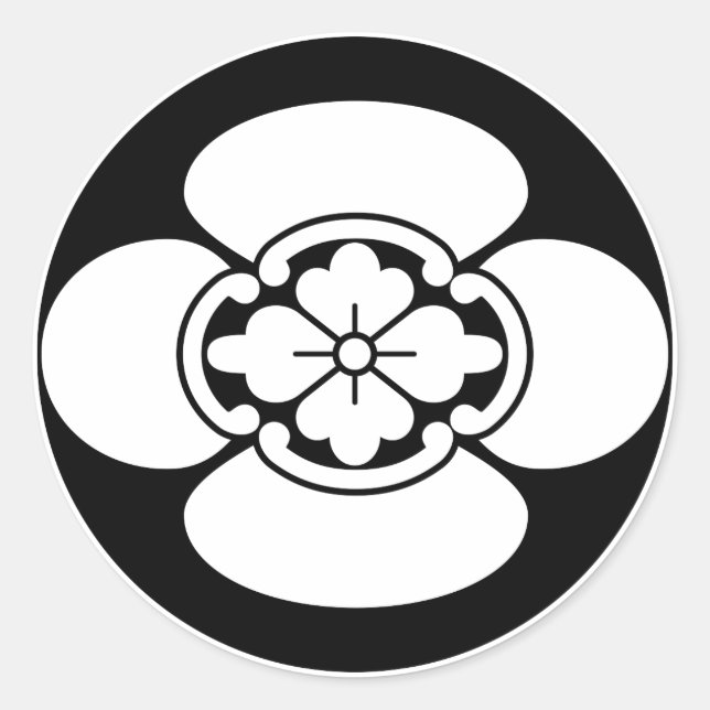 PEGATINA REDONDA 石持ち地抜き木瓜 (Anverso)