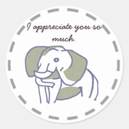PEGATINA REDONDA 穏やかな象デザインのフェミニン